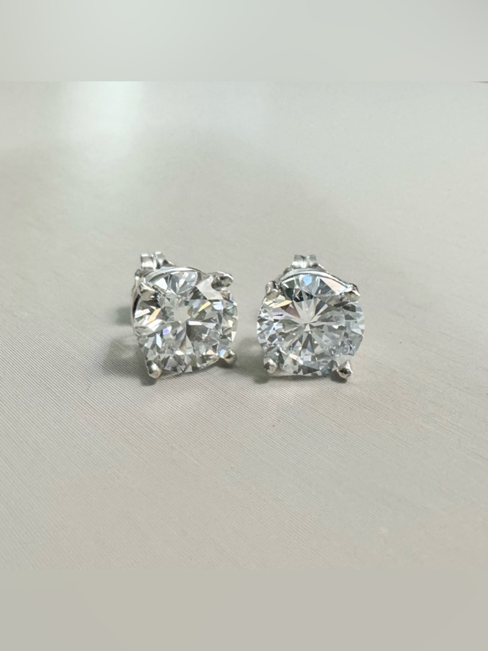 14K White Gold Lab Grown Diamond Stud Earrings